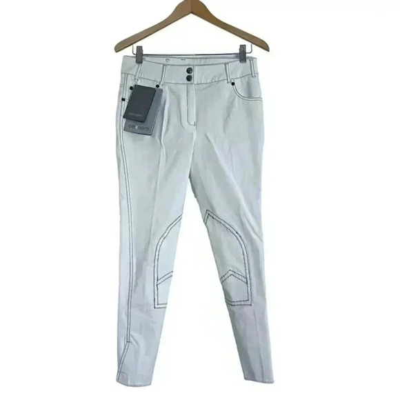 NWT Gersemi Sunna Cloth Knee Patches White Equestrian Pants Women's Size 40 - Picture 1 of 13